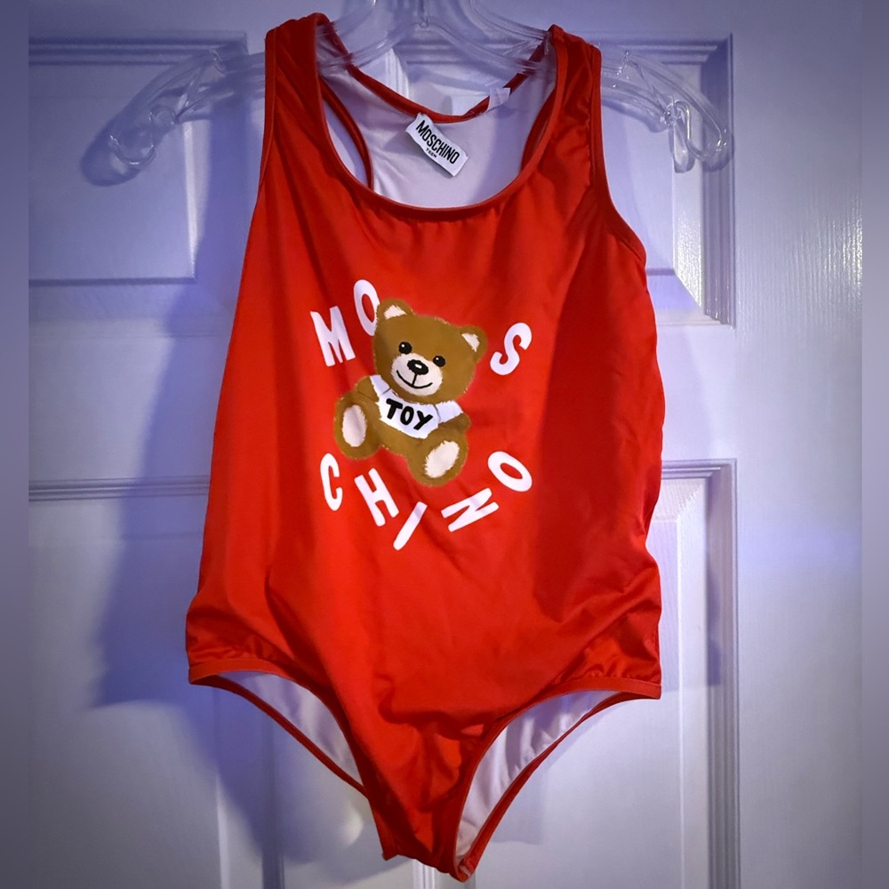 Moschino Red Toy Bear One-Piece